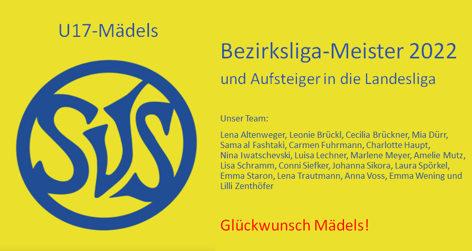 U17 Mädels haben die Meisterschaft in der Bezirksliga