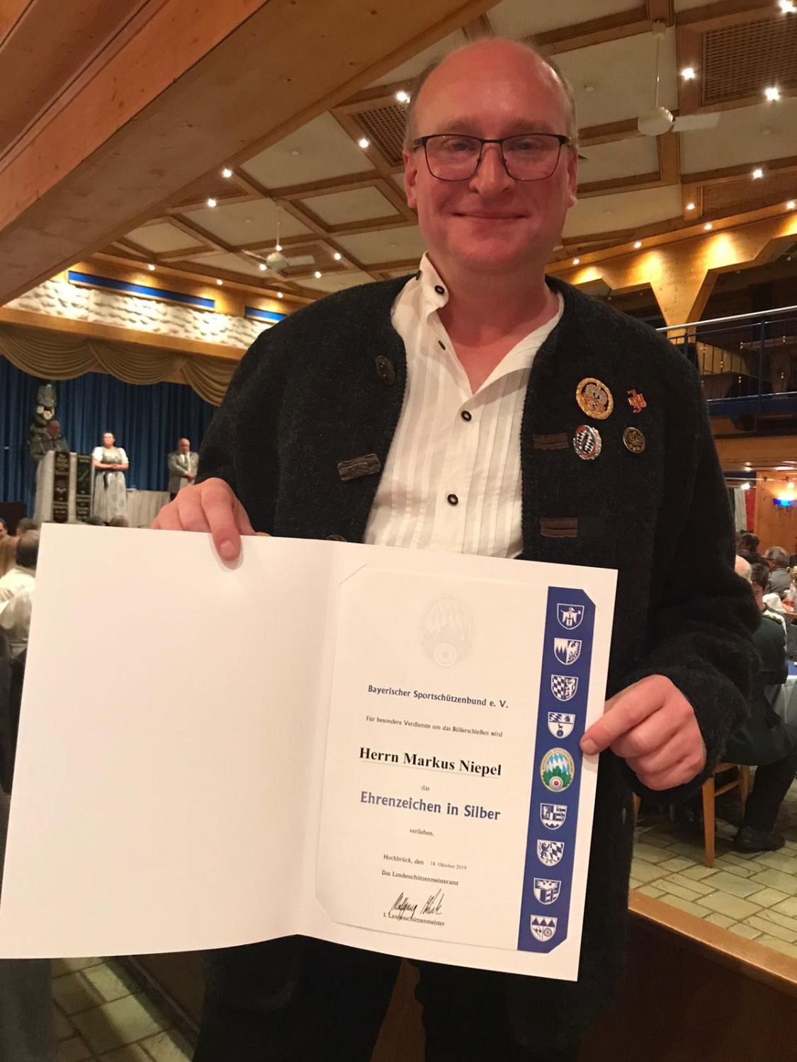 Ehrung für Markus Niepel von der Schützengilde Schwaig